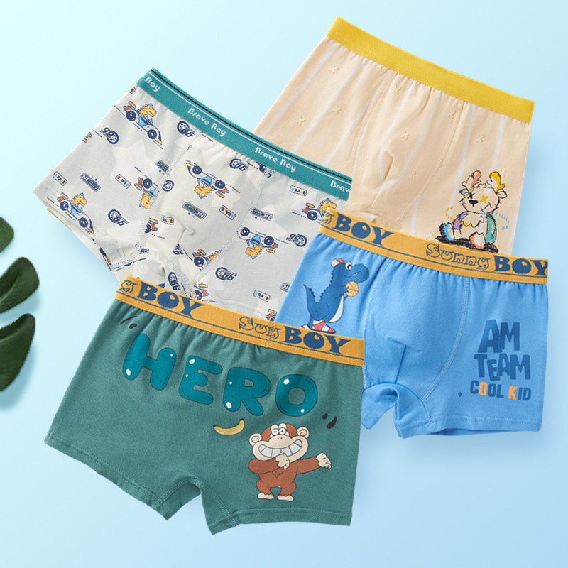 Ropa interior para niños, niños sin pedos, un tipo de algodón, niños pequeños, niños medianos, niños grandes, niños, bóxer, 7-10-15 años