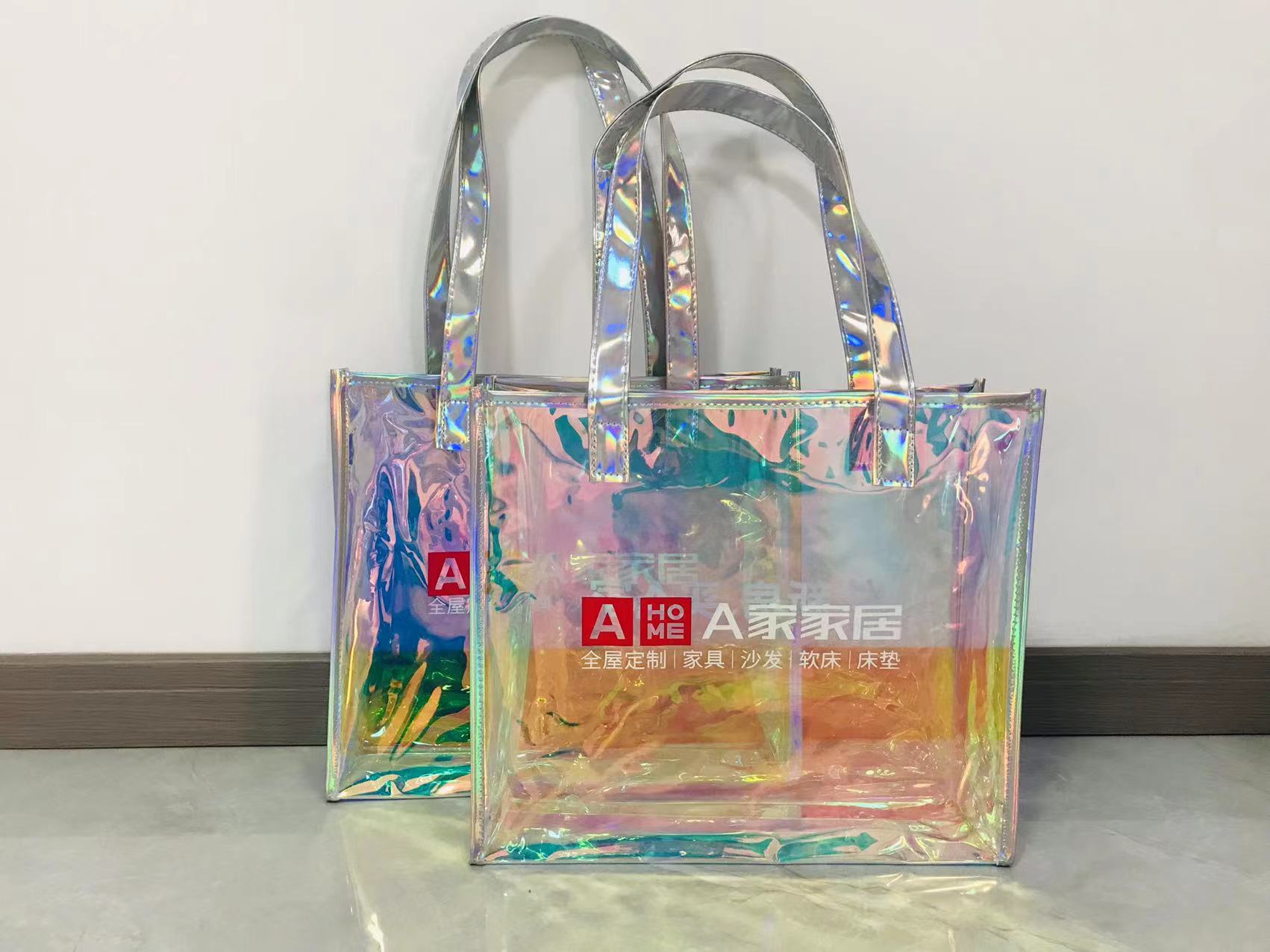 炫彩镭射手提袋  透明果冻包礼品袋 高端活动手提袋 精致pvc礼品