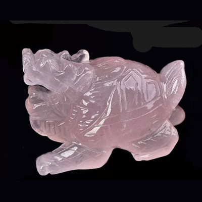批發粉晶龍龜擺件龍頭龜 粉水晶家居擺設