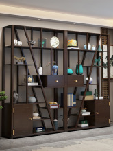 博古架实木新中式多宝阁博古摆件柜茶具置物架客厅书架紫檀展示