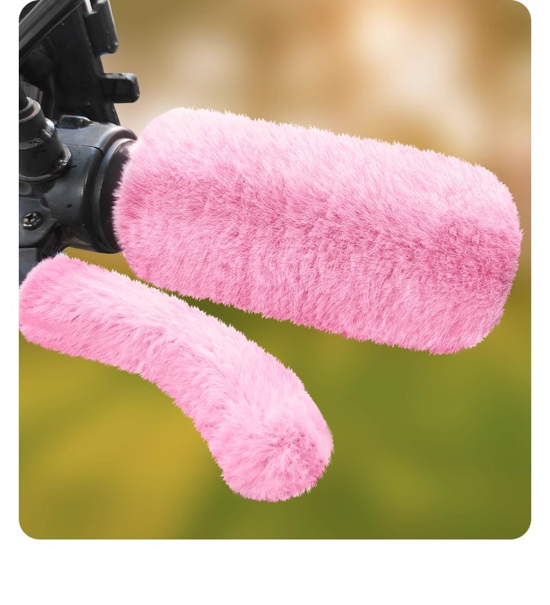 Electric Scooter Handlebar Cover, Battery Scooter Handlebar Protector, Motorcycle Winter Plush Brake Handlebar Cover, Anti-Slip Magic Cotton Handlebar Cover
