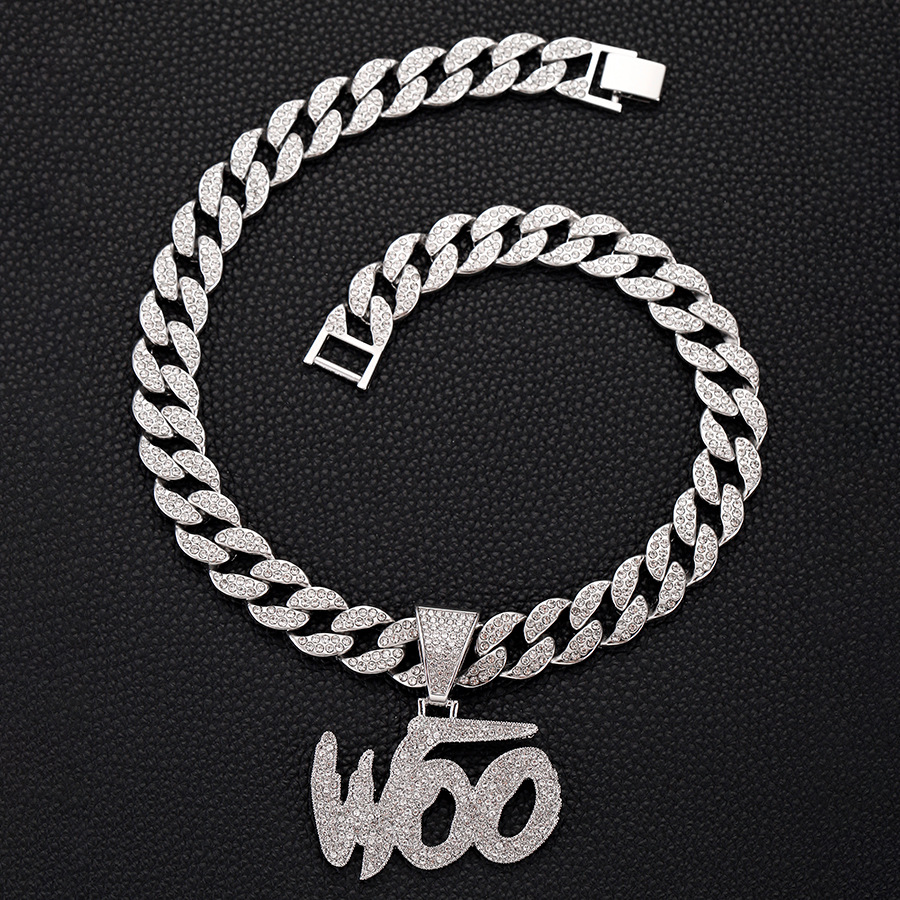 Hip Hop Diamond Woo Pendant Necklace For Men And Women_voghion.com