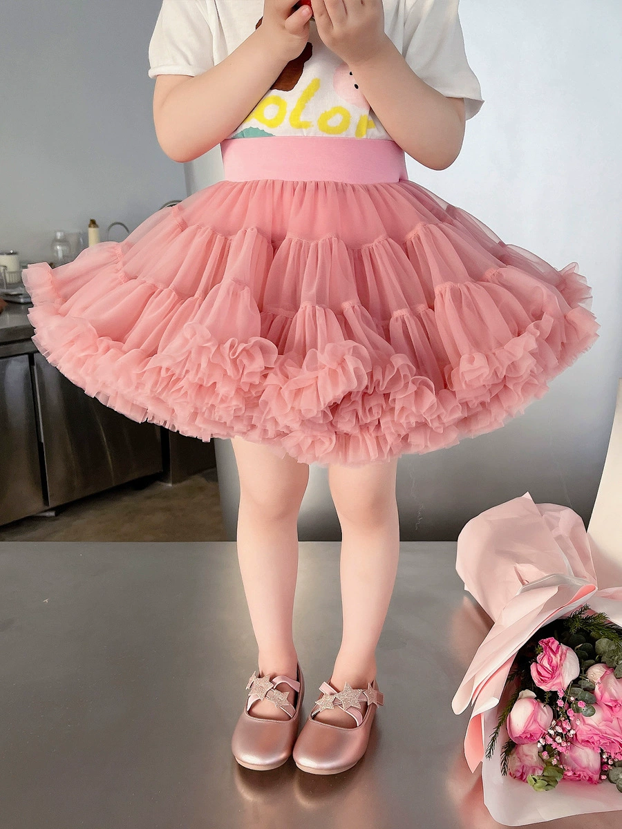 2025 новый балетная юбка? tutu skirt детская пушистая юбка выпуклая юбка второго поколения Gabonese girl cake skirt