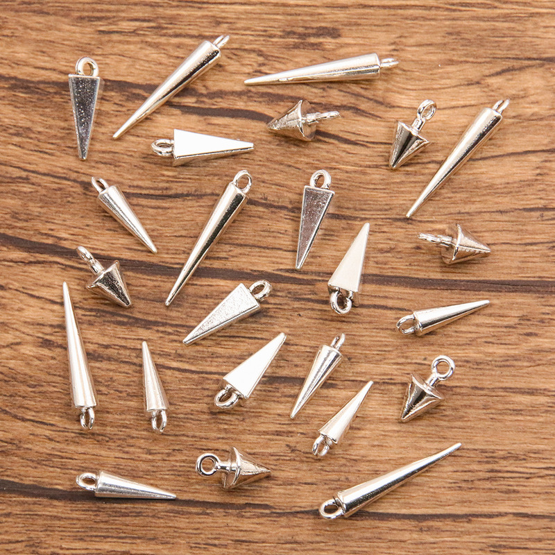 4 DIY zinc alloy accessories smooth tapered pendant charm key ring luggage necklace bracelet accessories