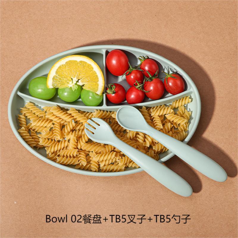 분할 접시 + 포크 스푼 블루