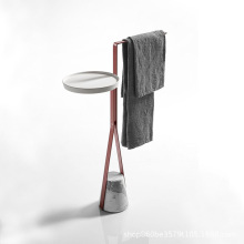 造心家具| 现代户外不锈钢大理石毛巾架 浴室免打孔落地置物架