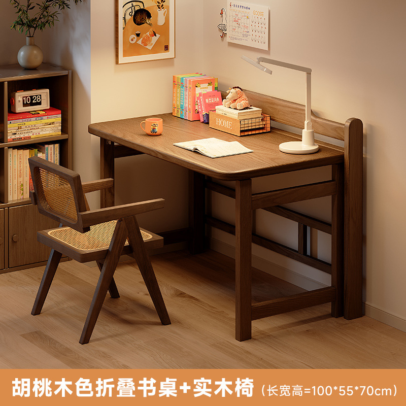 Escritorio plegable de madera maciza Dormitorio del hogar del estudiante Mesa simple Escritorio de escritorio junto a la cama Escritorio de estudio Escritorio de computadora Escritorio