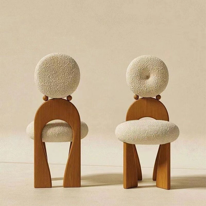 Designer Chair High Backrest Dining Chair Bedroom Makeup Stool Internet Celebrity Vintage Solid Wood Dressing Table Chair