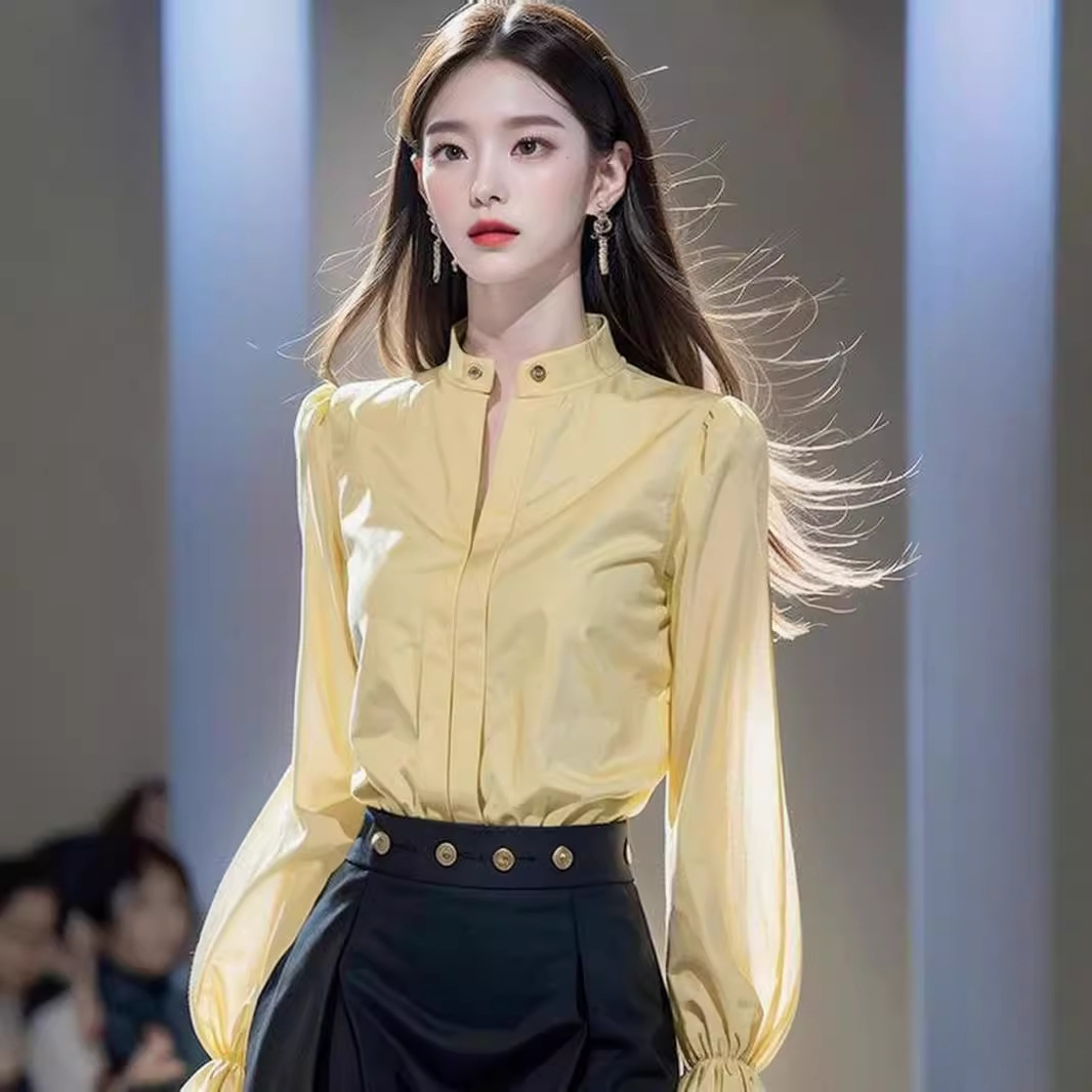 Elegant yellow autumn shirt