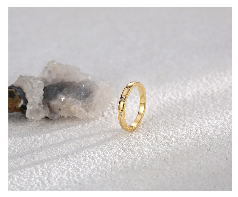 Rings Classification 1 Piece Quantity Street Occasion Simple Style Round Copper Plating Inlay Zircon 18k Gold Plated Rings