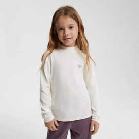 Girls jumper现货秋冬女童中高领长袖打底衫米色爱心刺绣保暖毛衣