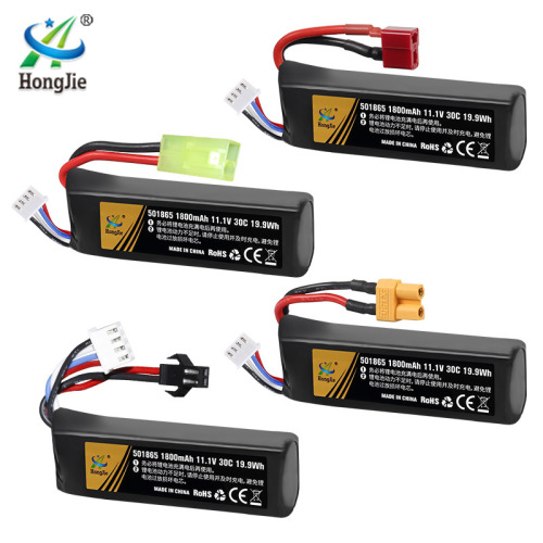 11.1V 1800mAh lithium battery 30C rate electric burst gun battery 501865 toy gun accessories