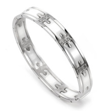 外贸出口首饰 钛钢陶瓷镶钻情侣手镯 亚马逊一件代发首饰