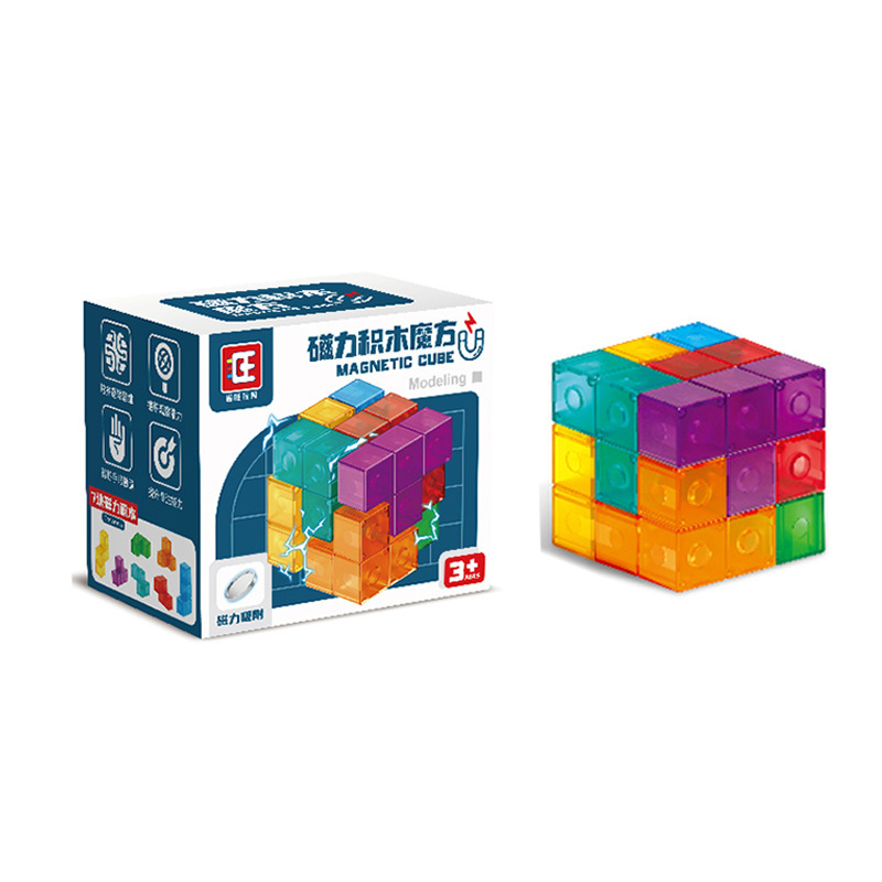 磁気ルービックキューブビルディングブロックおもちゃ子供の教育教材ルーバンロックカラフルなロシアソーマ組み立て立体キューブ|undefined