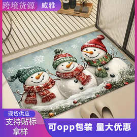 浴室防滑地垫家用洗澡间门口速干垫圣诞装饰玄关吸水脚垫跨境外贸