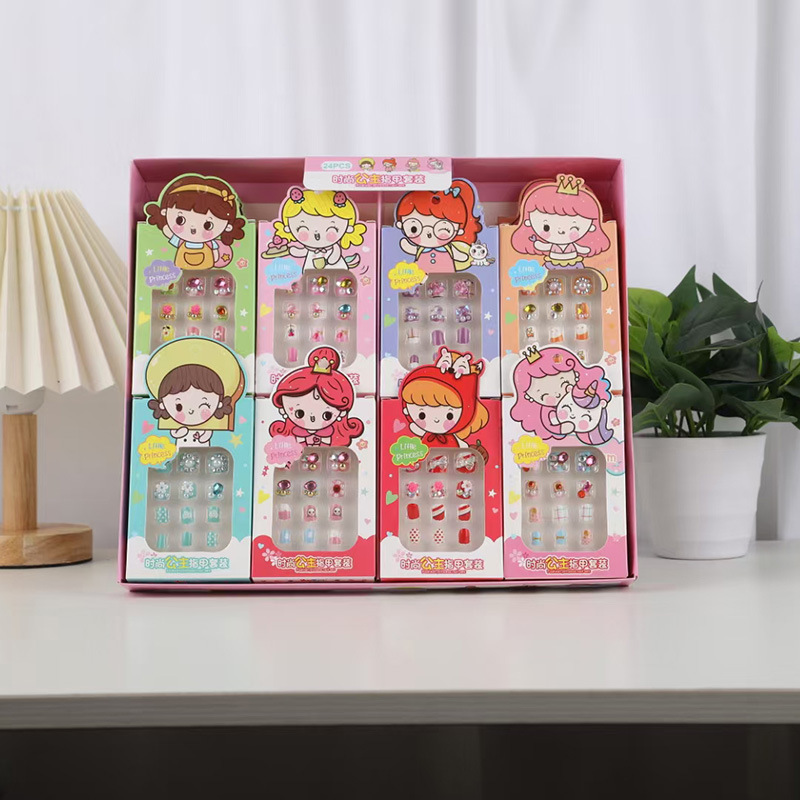 Pegatinas de uñas largas nuevo adulto parche de uñas impermeable niños estudiante diamante tridimensional desgaste uñas desmontable