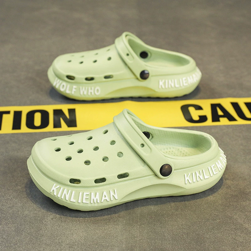 Сандалии мужские 2025 летние дышащие легкие мягкие подошвы Баотоу дырки для девочек тапочки детские пляжные туфли двойного назначения