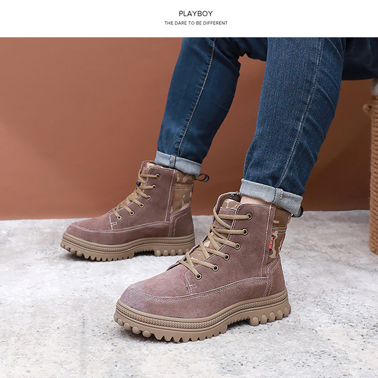 Men's snow boots fur one men's shoes warm anti cold anti-skid padded thickened wool cotton shoes men_voghion.com