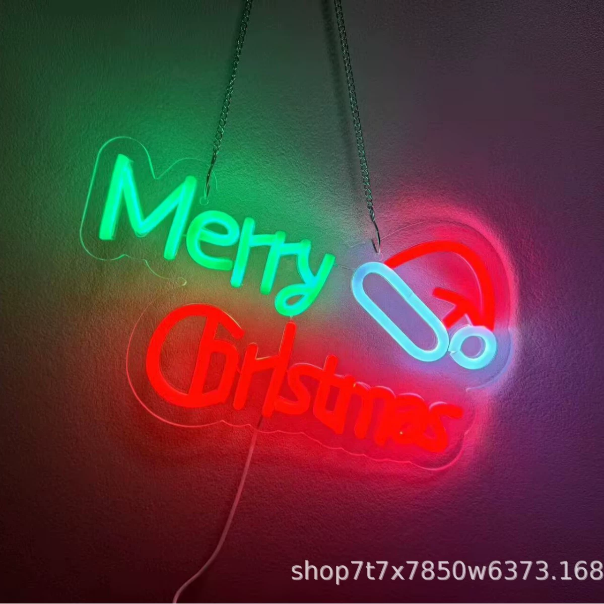 Неоновая вывеска «Счастливого Рождества», декоративные рождественские светильники, регулируемые декоративные светильники, диммируемые фоновые светильники