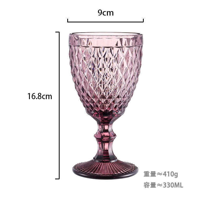 Copa de vino morado (diamante) 330 ml-1