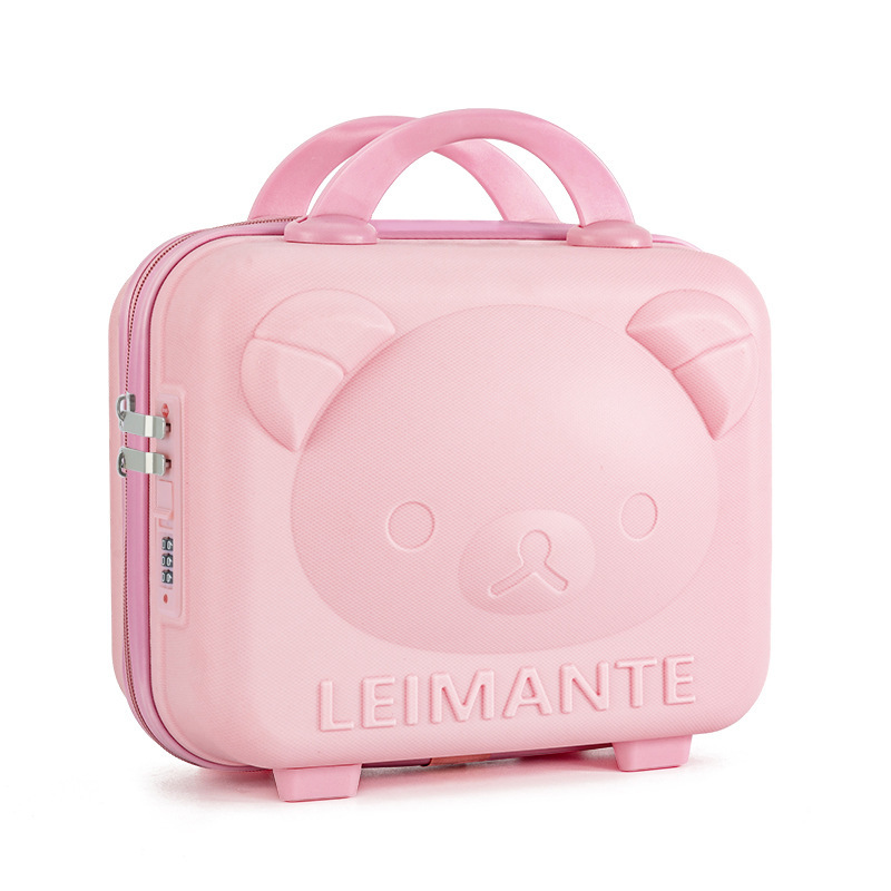 Portable Luggage cosmetic case 14-inch bear hand gift storage suitcase female mini cartoon password box wholesale Portable Luggage cosmetic case 14-inch bear hand gift storage suitcase female mini cartoon password box wholesale