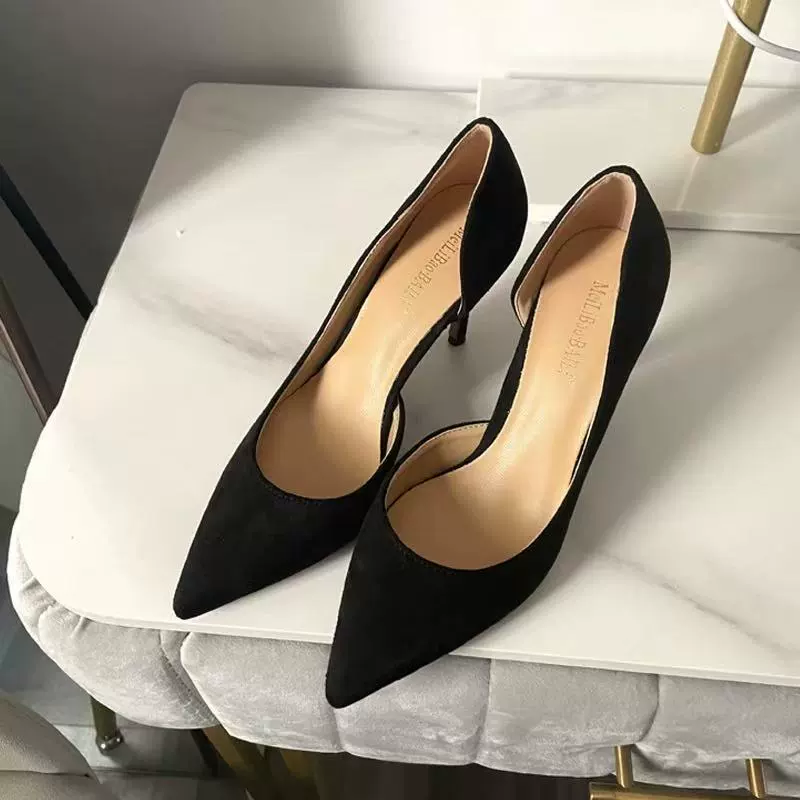 Универсальные черные обувь на каблуке с острым носом, облегчение судорог, 2025 год