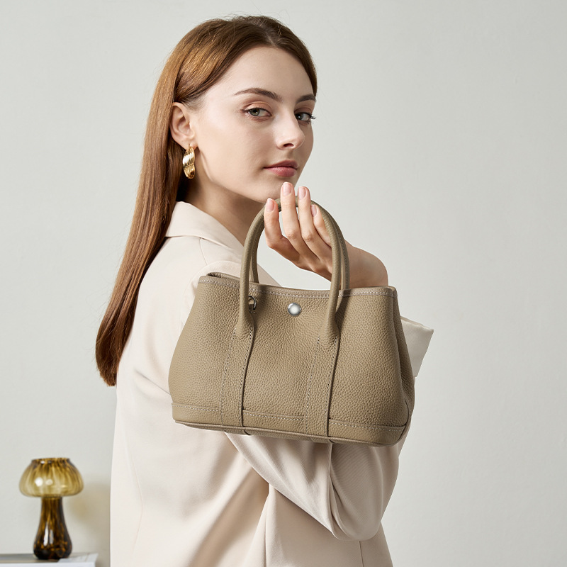2025 New Design Summer Crossbody Genuine Leather Women's Bag - Niche Luxury Handheld Garden Bag - Thumbnail 3