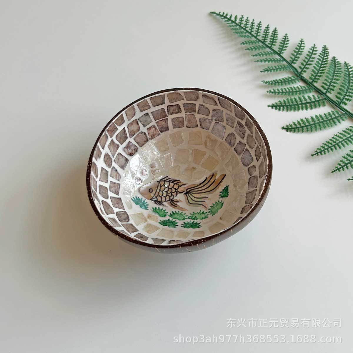 Tazón de coco, bandeja de almacenamiento de llaves de puerta de entrada, conchas de coco, tazón de cubiertos, decoración del hogar, bandeja de almacenamiento de dulces, semillas de melón