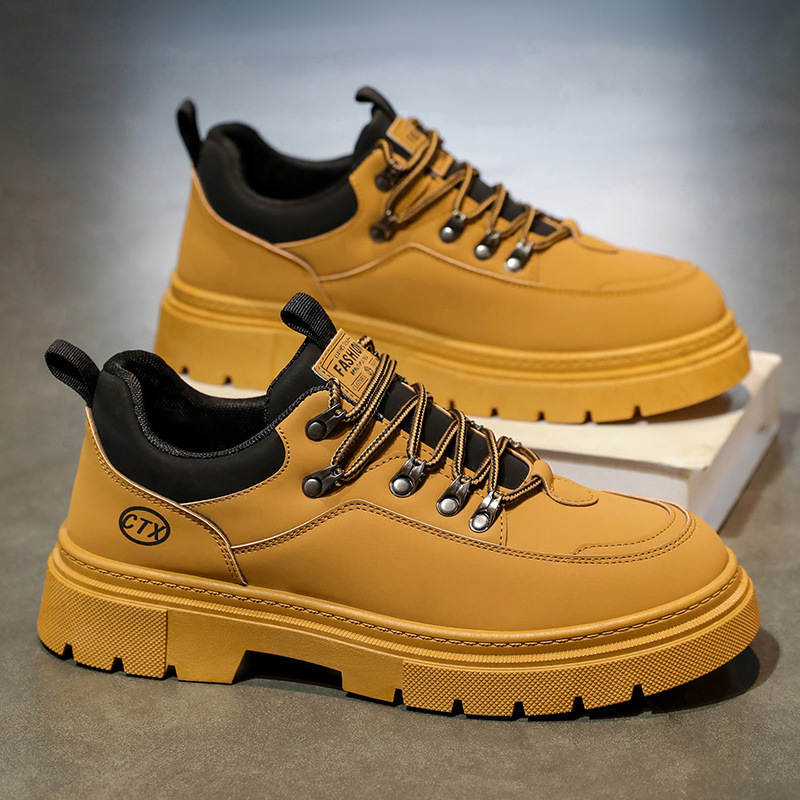 Zapatos de hombre primavera 2026 nuevos zapatos de trabajo al aire libre Martin negros británicos para trabajar zapatos de protección laboral casuales para hombres