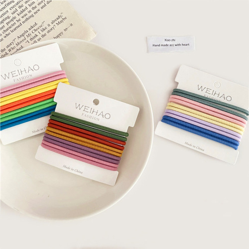 1 card, 10 new colors, basic color hair ties, high elasticity, 5 colors, girly heart-like rubber bands, Japanese and Korean hair ropes and hair accessories