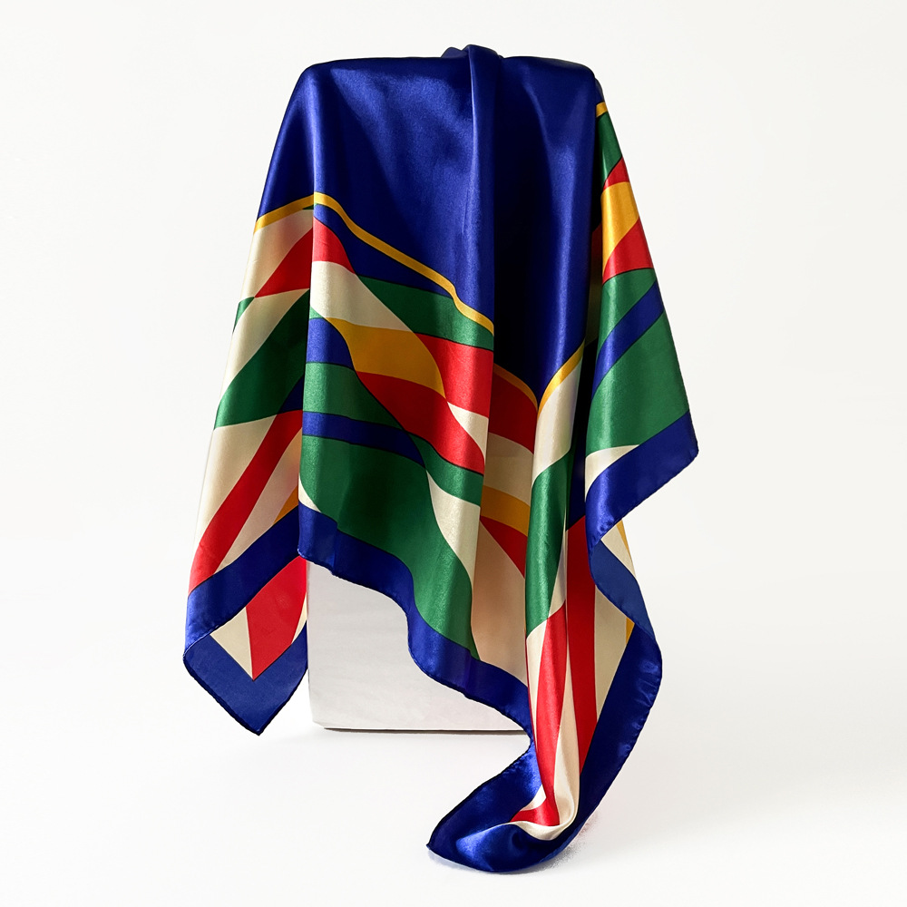 120g Weight Silk Scarf Classification Holiday, Daily Occasion Polyester Material Color Block Pattern Spring&Summer Season Women's Gender Elegant, Retro Style Women's Elegant Retro Color Block Polyester Silk Scarf 10