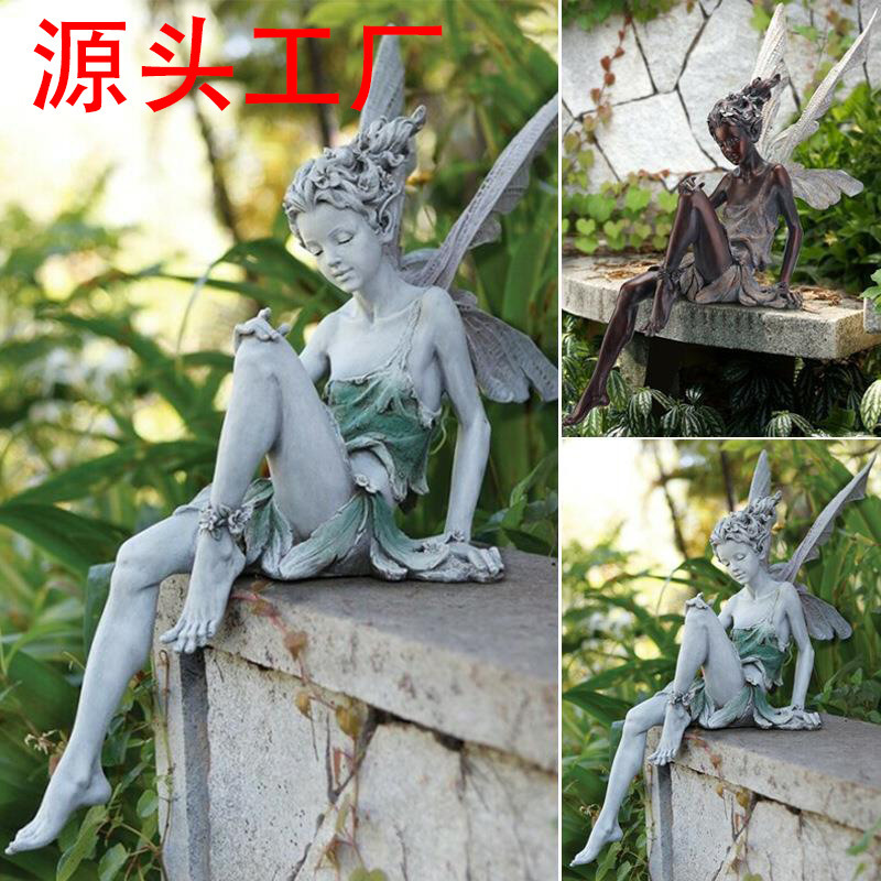 Cross-border Flower Fairy Ornaments Home Garden Elf Ornaments Design Decoration Wings Angel Flower Fairy Courtyard Art Cross-border Flower Fairy Ornaments Home Garden Elf Ornaments Design Decoration Wings Angel Flower Fairy Courtyard Art
