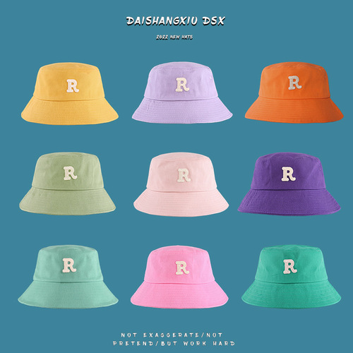 New fashion hat female Internet celebrity versatile sunshade fisherman hat student couple casual solid color basin hat