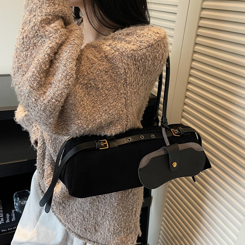 Transfronterizo 2025 otoño y invierno nuevo estilo francés bolso de brazo de mujer texturas retro lujosas bolsas de mano ligeras bolsas de hombro de viaje