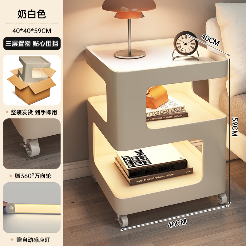 Mesa de cabezal de cama dormitorio armario de almacenamiento armario de almacenamiento estante de libros simple estante de visualización multifuncional estante de almacenamiento lateral doméstico