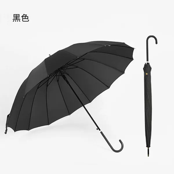 【Automatic】16-bone black-skin curved handle