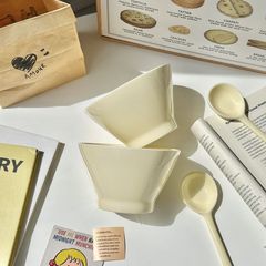 家庭用クリーム風食碗網紅日式シンプル釉薬下彩食器笠ご飯碗5インチ寮