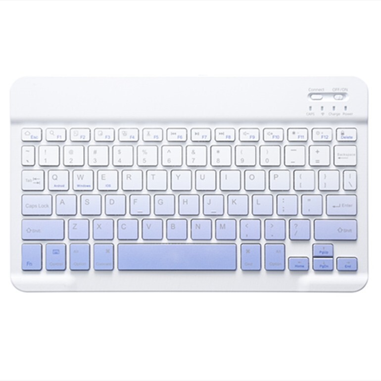 Suitable for IPAD Bluetooth gradient keyboard multi-system device mute thin portable 10 inch Bluetooth color printing keyboard Suitable for IPAD Bluetooth gradient keyboard multi-system device mute thin portable 10 inch Bluetooth color printing keyboard