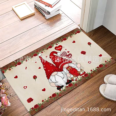 Avtomobil döşəmə paspasları – red love foot mat - valentines-day-style-9-40cm60cm