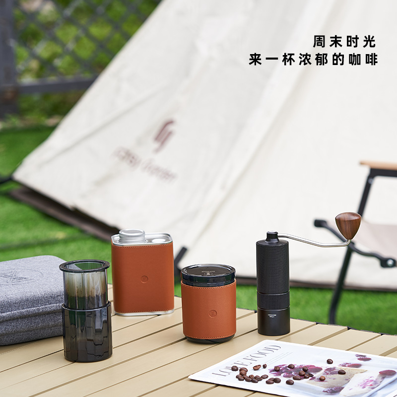 Mano café traje filtro taza mano olla frijol grinder conjunto completo al aire libre maleta traje café aparato caja de regalo