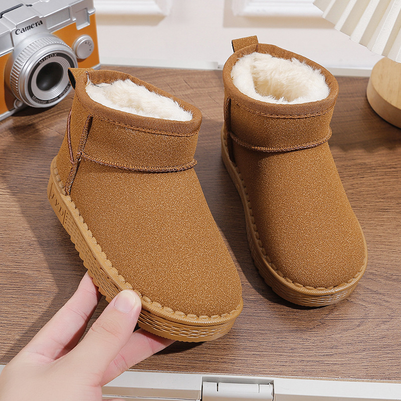 Botas de neve infantis para mulheres no outono e inverno de 2023, novo calor espesso e pelúcia para meninos de oito ou nove anos,_voghion.com