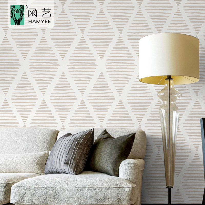 Cross-border European-style striped self-adhesive wallpaper for home, wallpaper for bedroom TV wall fabric background wall wholesale