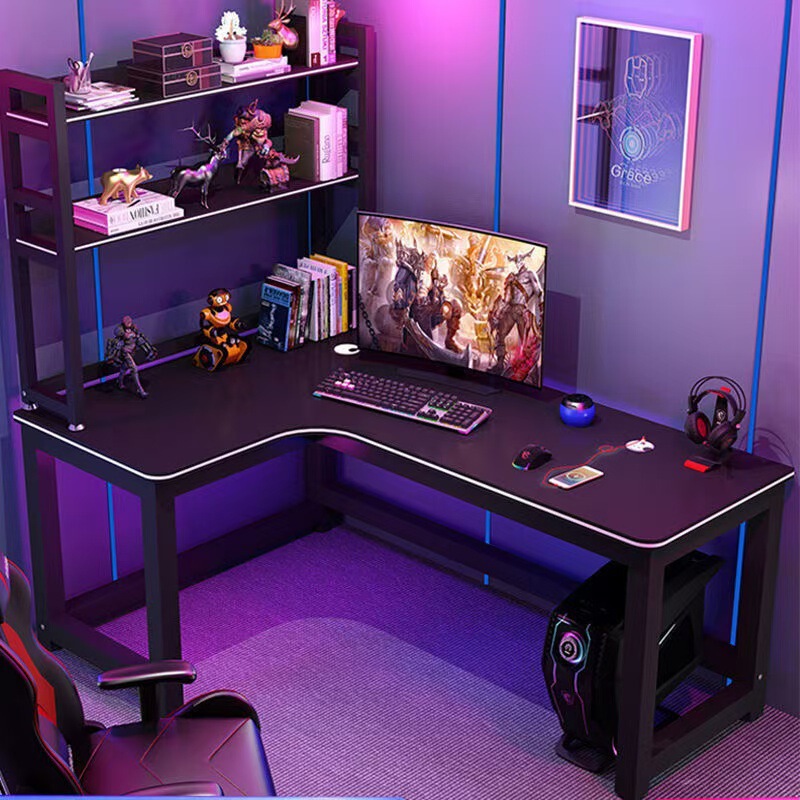 Desktop Corner Computer Desk Thickeneded Simple Rechargeable Home Double E-Sports Table Learning L-Shaped Desk Frame Combination
