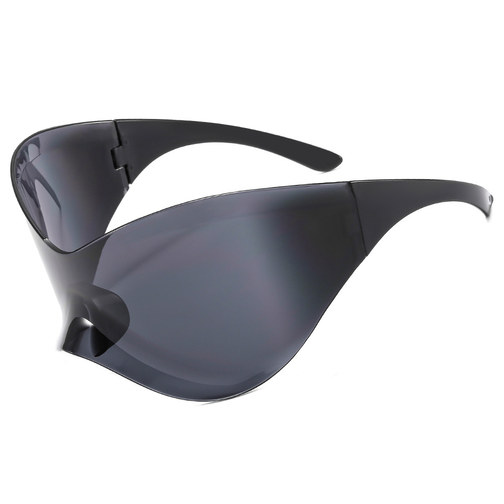 Ballon de sport une pièce à technologie futuriste Y2K, lunettes de soleil punk cool, lunettes hip-hop pour fille épicée, nouvelle collection_voghion.com