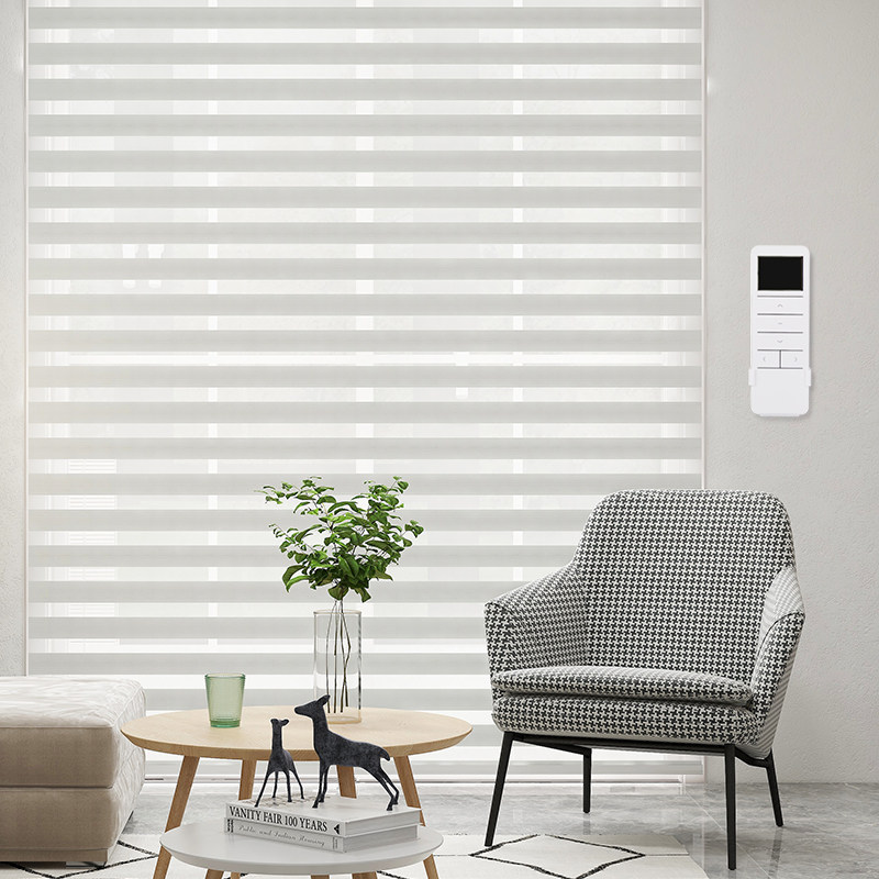 Soft Gauze Curtain Blackout Double-Layer Roller Blind Office Bathroom Curtain Electric Soft Gauze Curtain Blackout Zebra Curtain