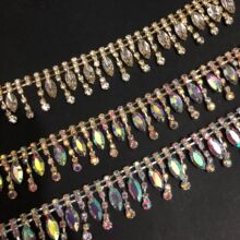 现货直销流苏马眼码链烧焊水钻链服装爪链鞋帽装饰链条配饰