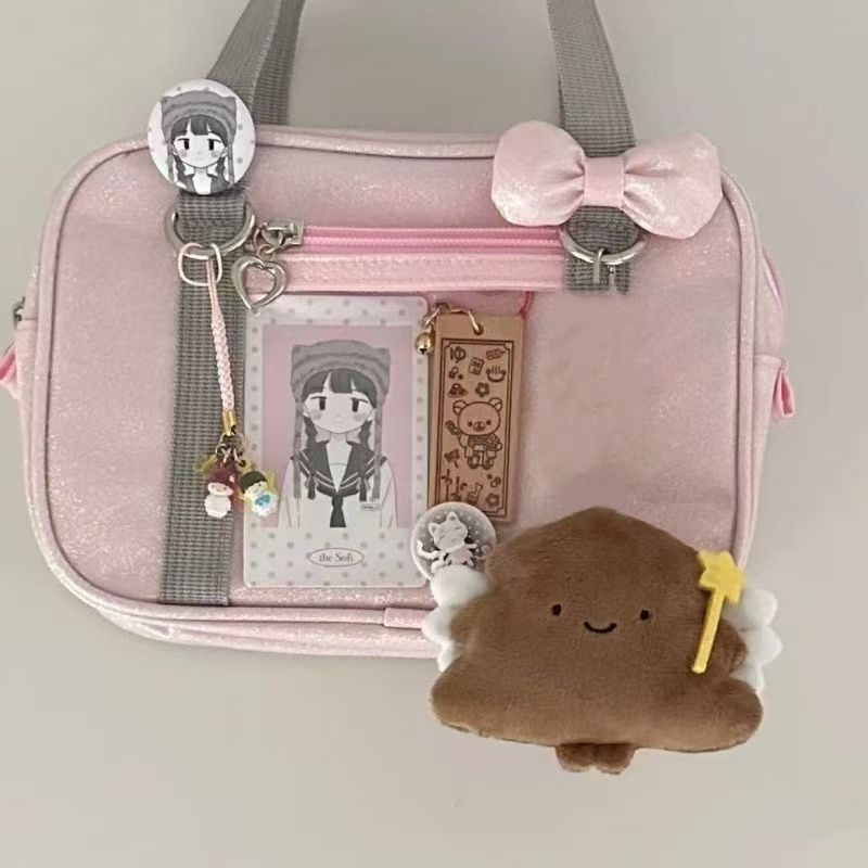 Ins super lindo bolso de peluche bolsas de estudiantes colgantes muñecas muñecas de corazón de niña pequeña decoración colgante