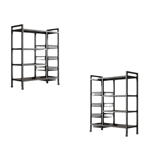 Kitchen multi-layer vegetable basket storage rack drop-down shelf microwave oven toaster shelf storage stand