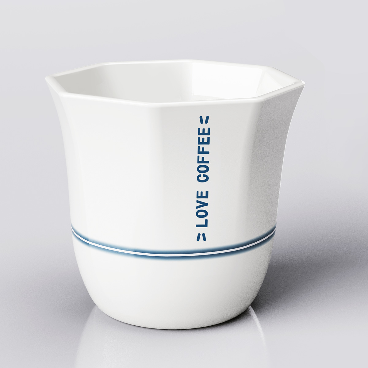 Taza de cerámica latte taza de café sucia taza de café creativa de alto valor visual taza de café de mano taza octogonal 280ml