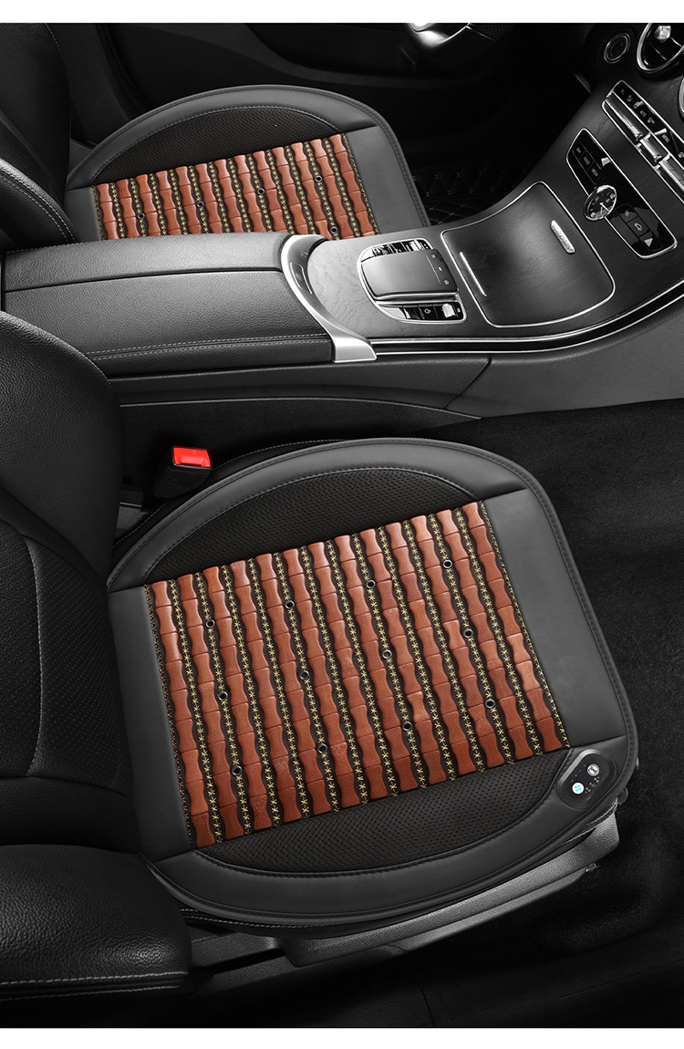 New Large Fan Ventilation Car Seat Cushion with Bamboo Slices for Breathable Heat Dissipation and Cooling, Summer Seat Cushion with Cigarette Lighter